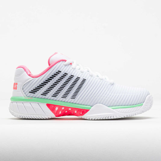 K-Swiss Hypercourt Express 2 Clay Dames - White/Neon Pastel Pink/Black - White/Neon Pastel Pink/Black