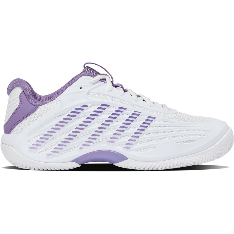 Load image into Gallery viewer, K-Swiss Hypercourt Express 3 Clay dames tennisschoen wit paars zijaanzicht
