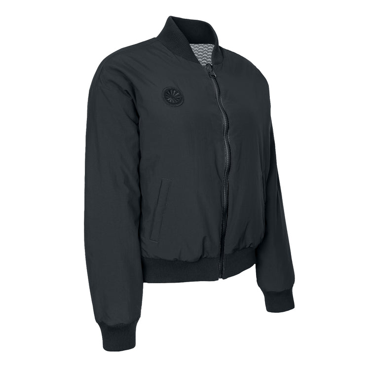Load image into Gallery viewer, The Indian Maharadja reversible bomberjack dames Urban Grey achterzijde
