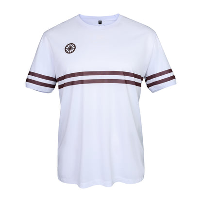 Load image into Gallery viewer, The Indian Maharadja Men Pique Striped Tee White Dark Berry
