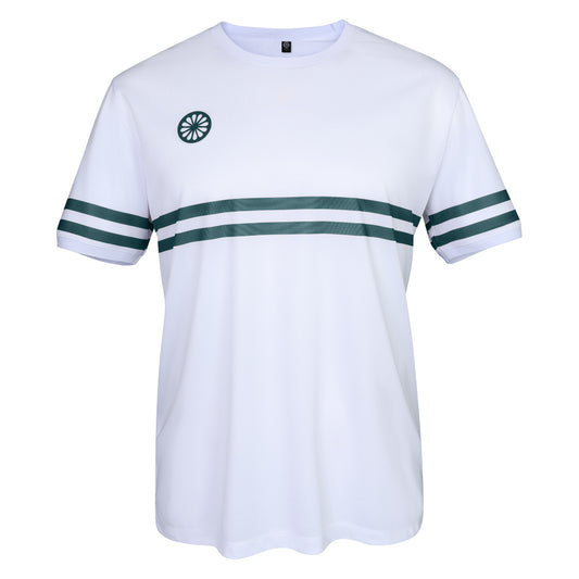 The Indian Maharadja Men Pique Striped Tee White Ocean