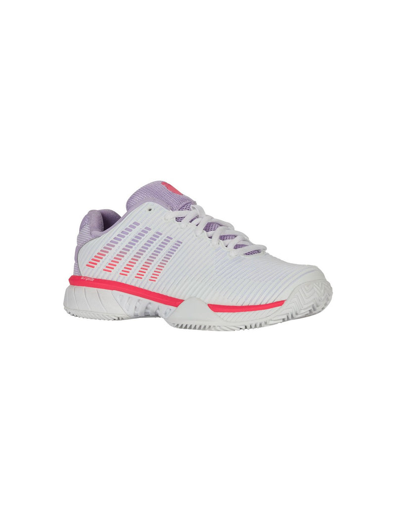 Load image into Gallery viewer, K-Swiss Hypercourt Express 2 Clay Dames - White/Orchid Petal/Neon Blaze
