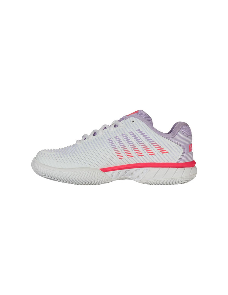 Load image into Gallery viewer, K-Swiss Hypercourt Express 2 Clay Dames - White/Orchid Petal/Neon Blaze

