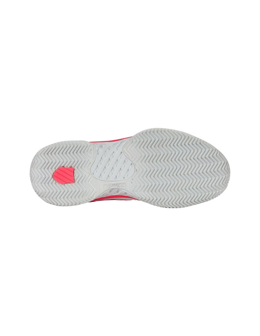 K-Swiss Hypercourt Express 2 Clay Dames - White/Orchid Petal/Neon Blaze